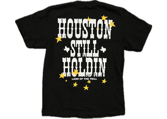 Exclusive Houston Still Holdin Stars Black Shirt