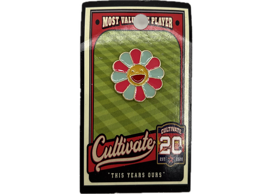 CultivateLLC Pink Blue Flower Pin