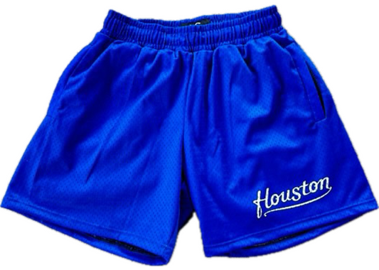 Ourselves Clothing Blue Cursive Shorts