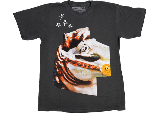 TRAVIS SCOTT HORSE HEAD DATE BACK TOUR TEE WASHED GREY