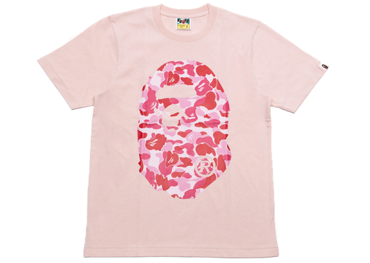 WMNS A BATHING APE ABC CAMO BIG APE HEAD TEE PINK