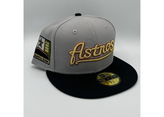 Astros Grey/Black Two Tone Metallic Gold/Bronze Inaugural Patch