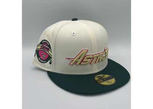 Exclusive Fitted "Chrome/Forest Green/Pink" Astros
