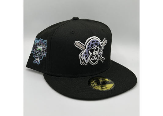 Black Pittsburgh Pirates Lavender Purple Bottom 2006 All Star Game Side Patch New Era 59Fifty Fitted