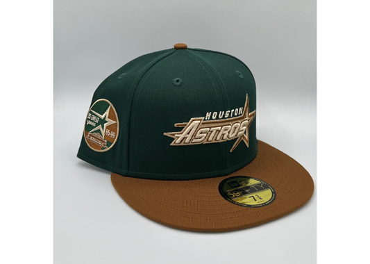 Exclusive Fitted Forest Green/Peanut Astros