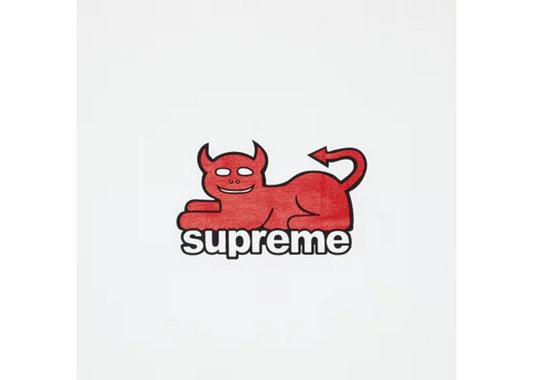SUPREME TOY MACHINE DEVIL CAT TEE WHITE