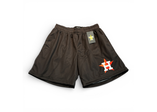 Astros Brown Orange Star Mesh Short