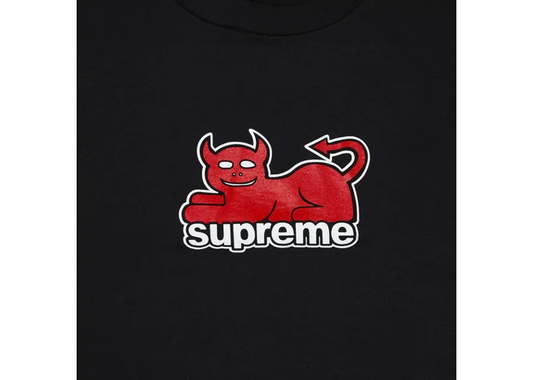 SUPREME TOY MACHINE DEVIL CAT TEE BLACK